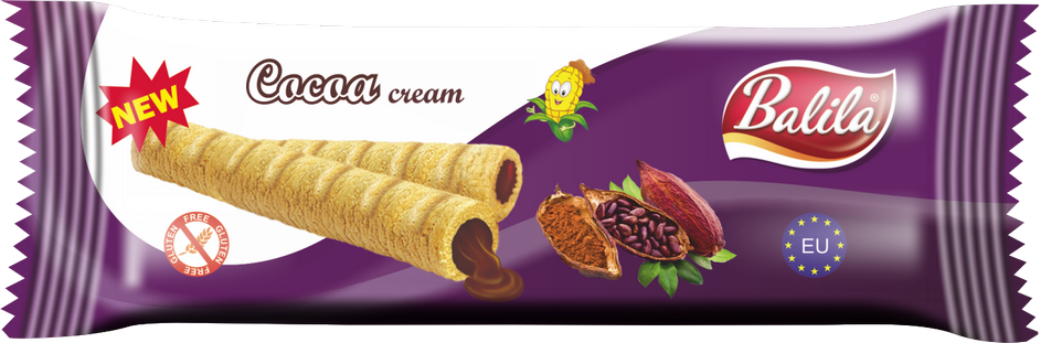 Corn tubes filled with Cocoa Cream