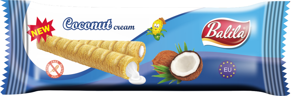 Corn tubes filled with Coconut Cream