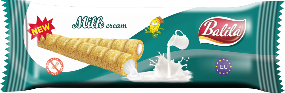 Corn tubes filled with Milk Cream